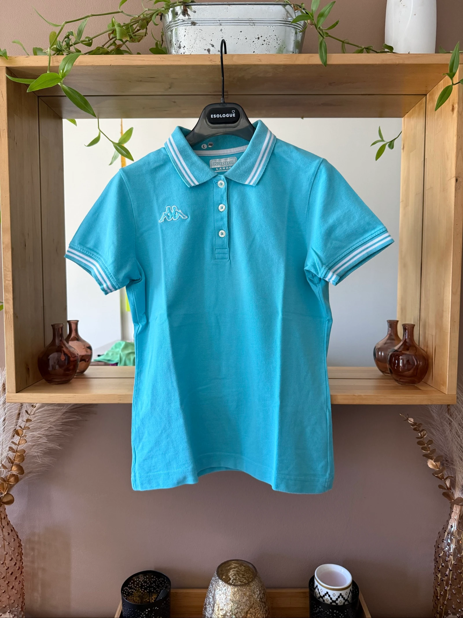 Lot 4 Polos Femme Kappa – Tamanho L / XL – Rosa Verde Azul – Estado Perfeito – photo 5